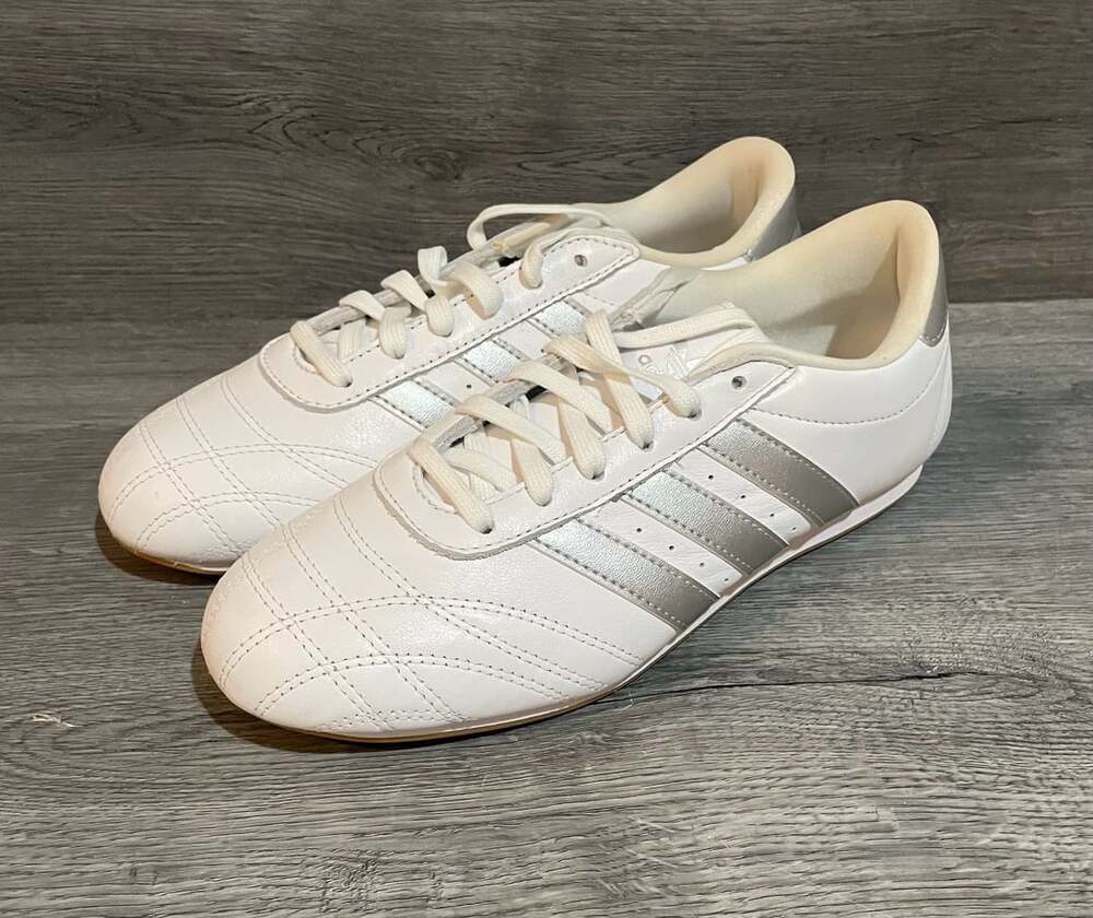 Adidas Taekwondo Lace W Size 7 White Silver Metallic Gum Sneakers